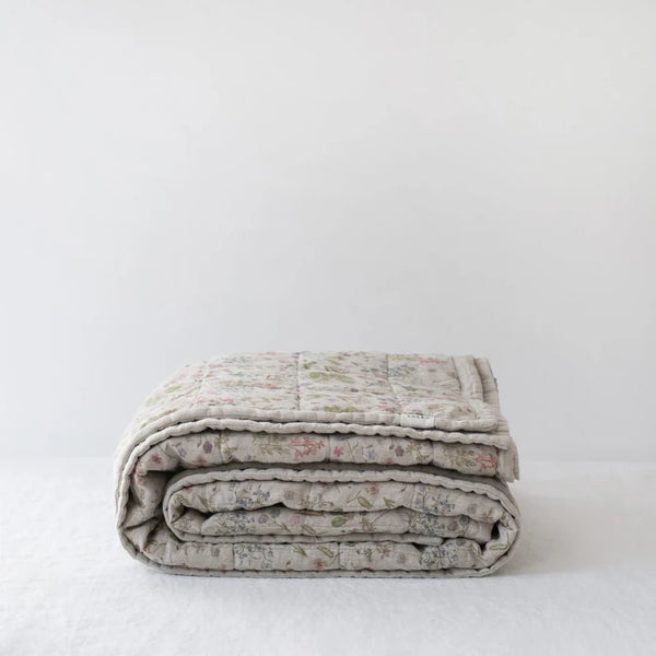 linen tales Botany 2 & Melange Linen Quilted Blanket