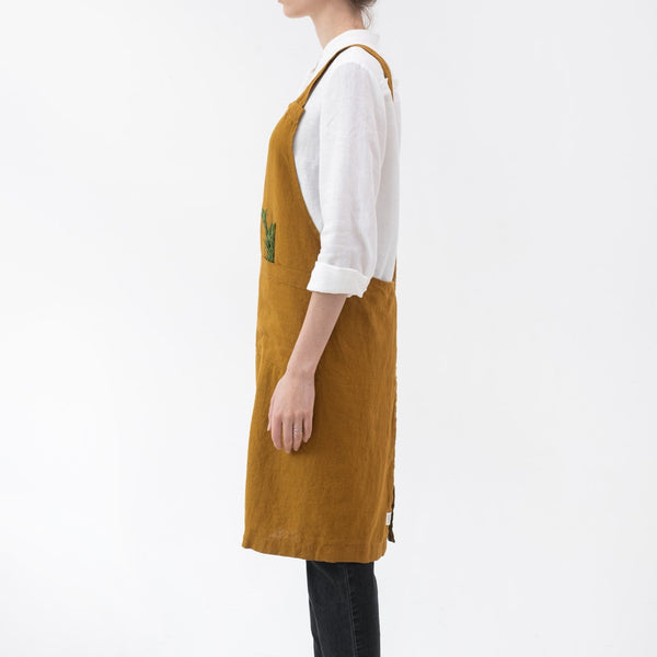 Linen Tales Bronze Linen Crossback Apron