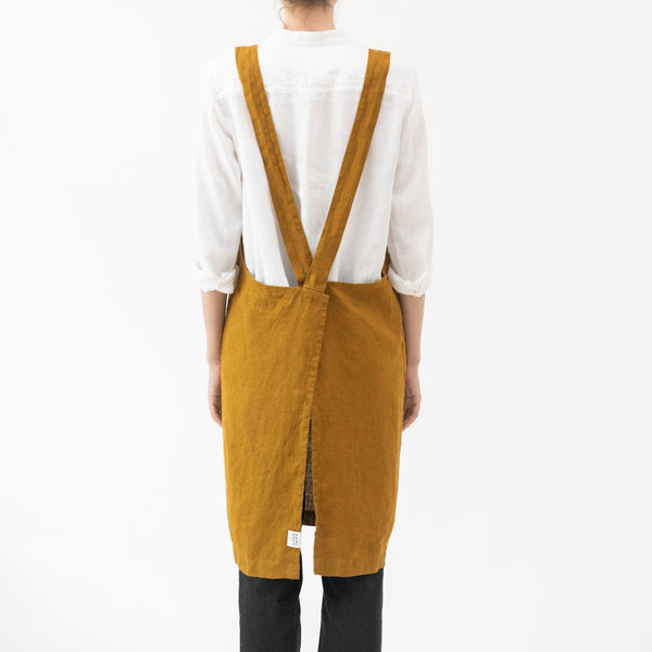 Linen Tales Bronze Linen Crossback Apron