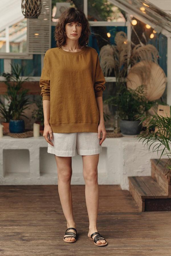 Linen Tales Bronze Linen Dahlia Jumper