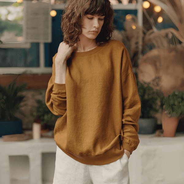 Linen Tales Bronze Linen Dahlia Jumper