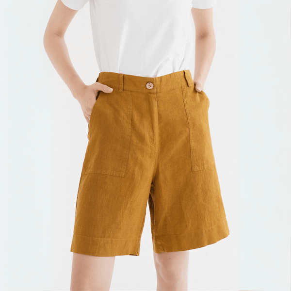 linen tales Bronze Linen Etude Shorts