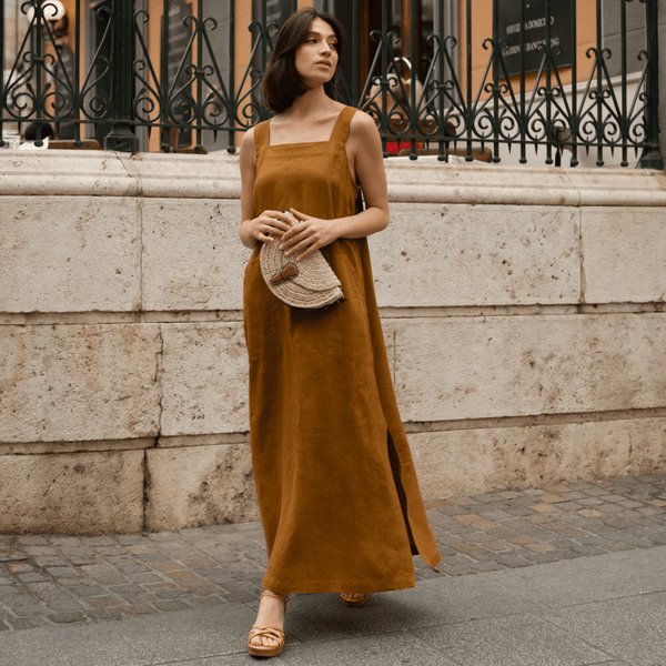 Linen Tales Bronze Linen Fugue Dress