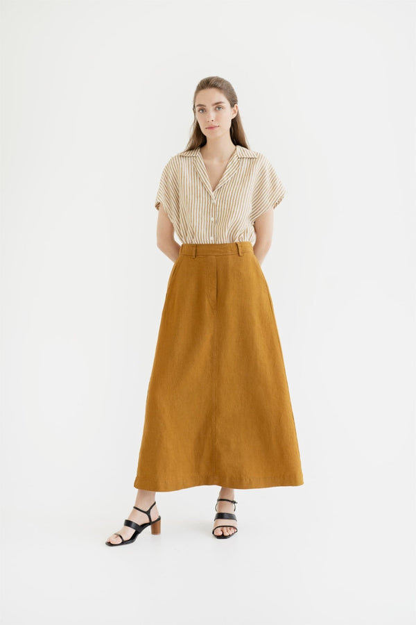 Linen Tales Bronze Linen Gardenia Skirt