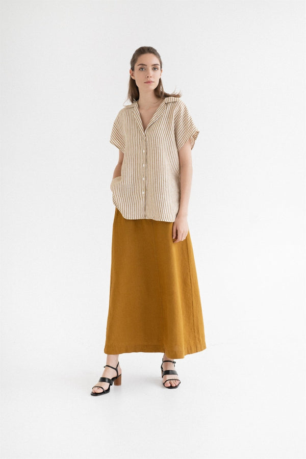 Linen Tales Bronze Linen Gardenia Skirt