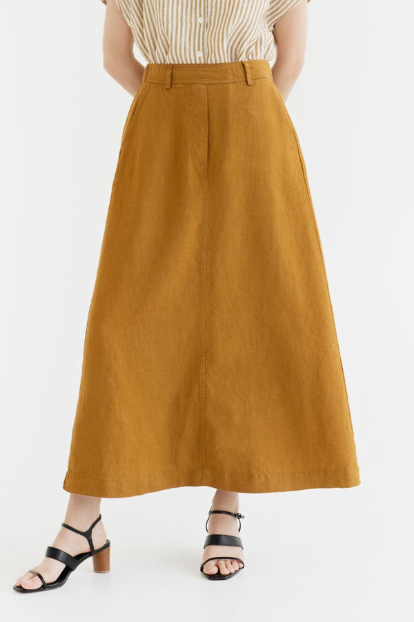 Linen Tales Bronze Linen Gardenia Skirt
