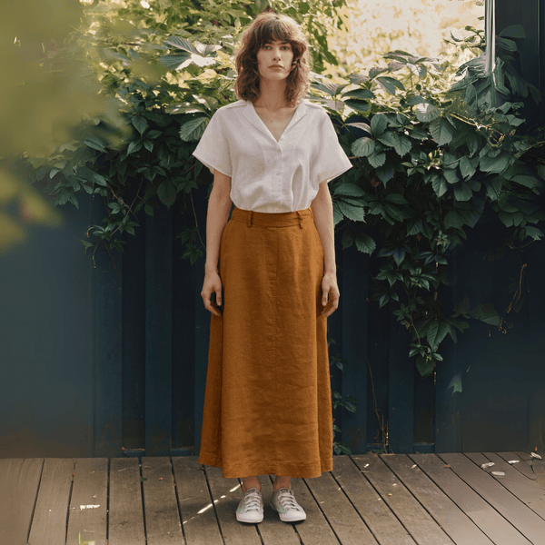 linen tales Bronze Linen Gardenia Skirt