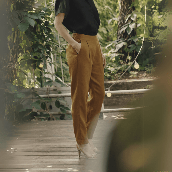 linen tales Bronze Linen Gladiolus Trousers
