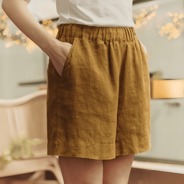 linen tales Bronze Linen Hip-Hop Shorts