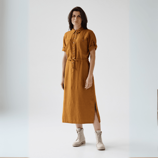 linen tales Bronze Linen Linden Dress