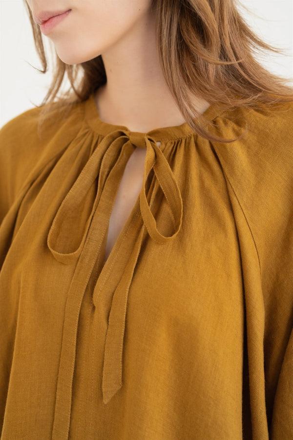 Linen Tales Bronze Linen Mahina Dress