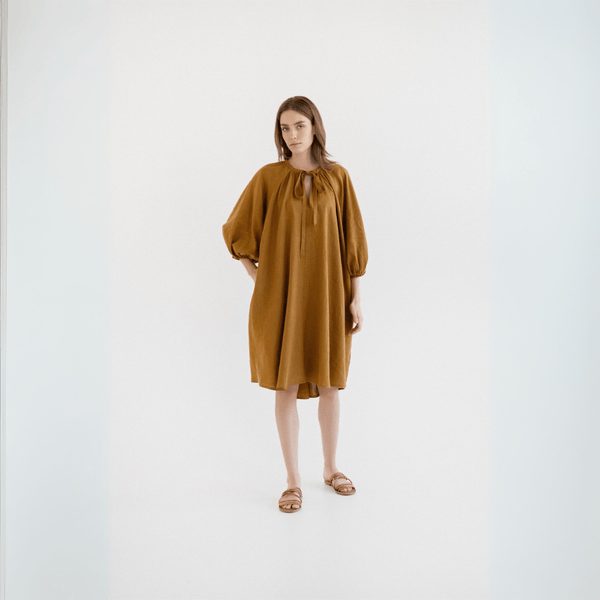 Linen Tales Bronze Linen Mahina Dress