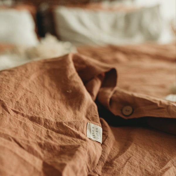 Linen Tales Cafe Creme Linen Duvet Cover