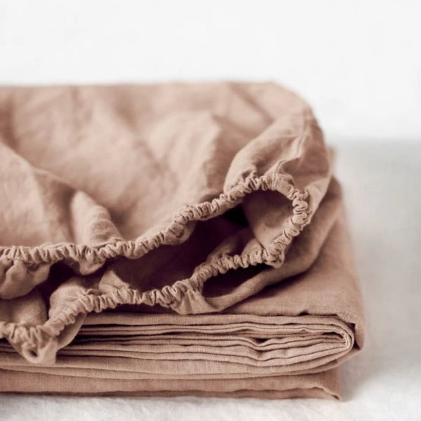 linen tales Cafe Creme Linen Fitted Sheet