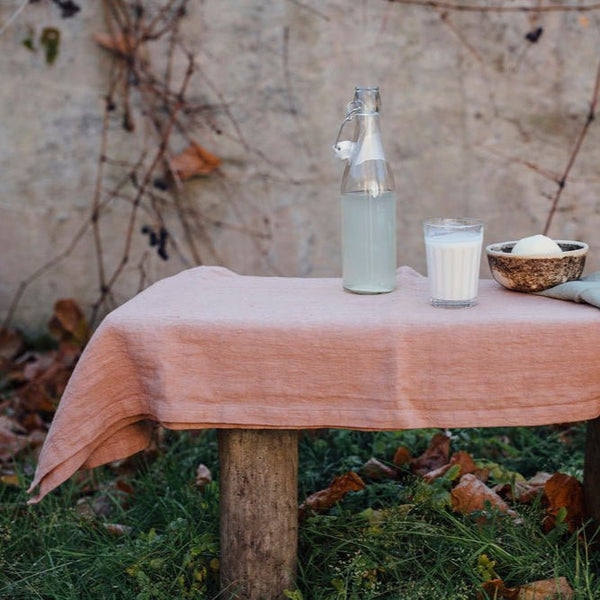 Linen Tales Cafe Creme Linen Tablecloth