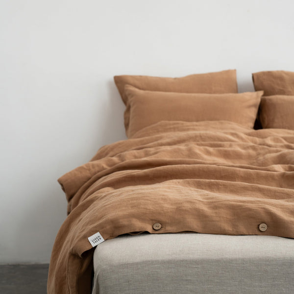Linen Tales Camel Linen Duvet Cover Set