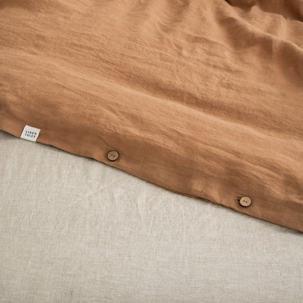 Linen Tales Camel Linen Duvet Cover Set