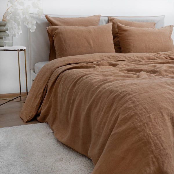 Linen Tales Camel Linen Duvet Cover Set