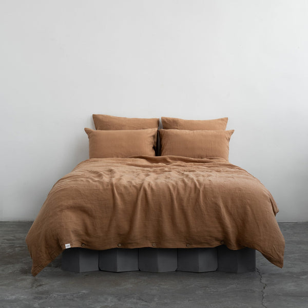 linen tales Camel Linen Duvet Cover Set