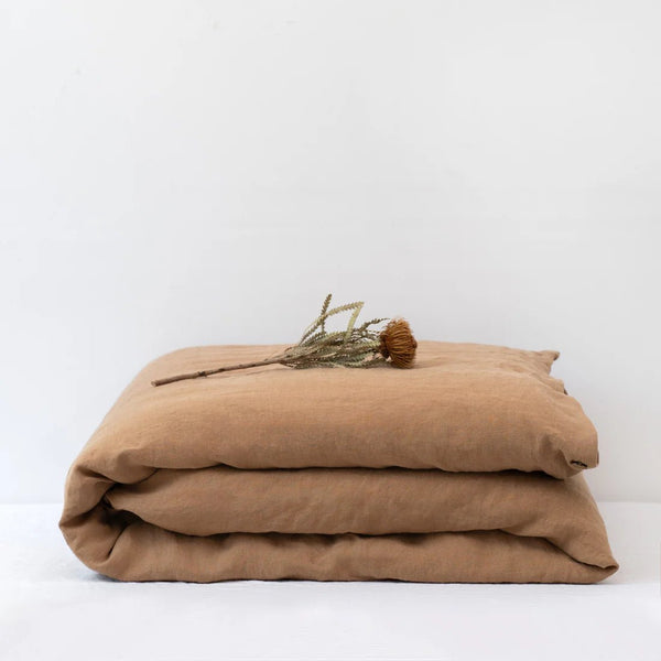 linen tales Camel Linen Duvet Cover