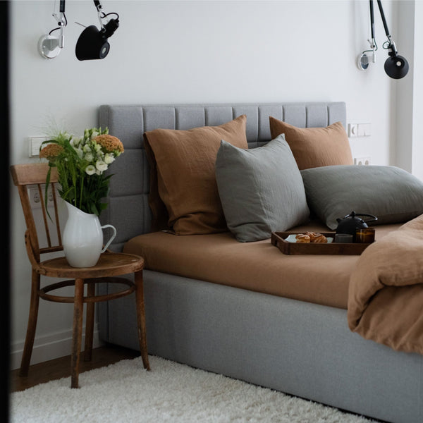 Linen Tales Camel Linen Fitted Sheet