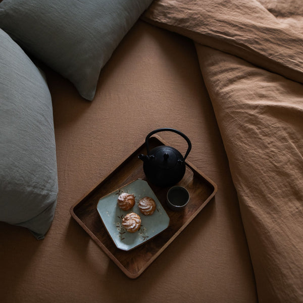 Linen Tales Camel Linen Fitted Sheet