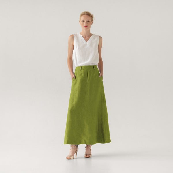 linen tales Cardamom Seed Linen Gardenia Skirt