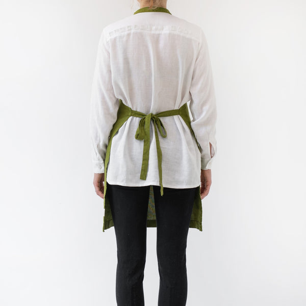 Linen Tales Christmas Green Linen Daily Apron