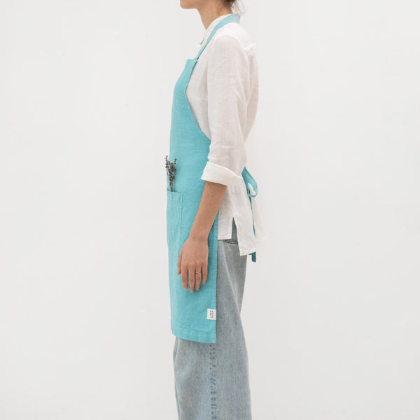 Linen Tales Coastal Blue Linen Daily Apron