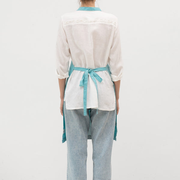 Linen Tales Coastal Blue Linen Daily Apron