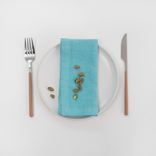 linen tales Coastal Blue Linen Napkins Set of 2
