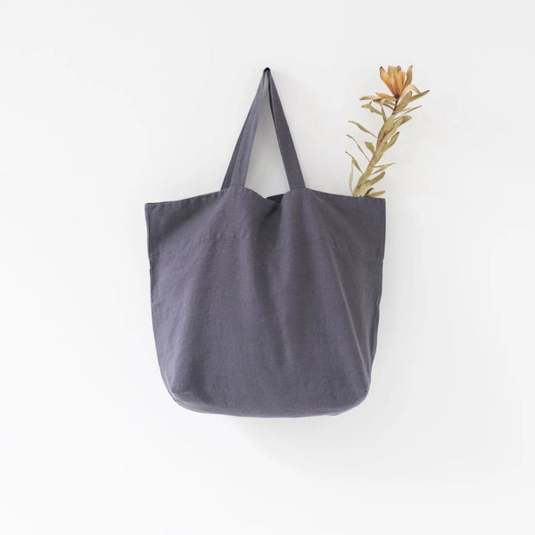 linen tales Dark Grey Linen Big Bag