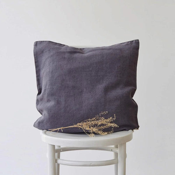linen tales Dark Grey Linen Cushion Cover