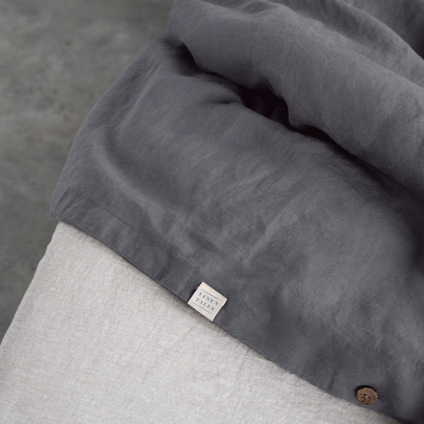 Linen Tales Dark Grey Linen Duvet Cover Set
