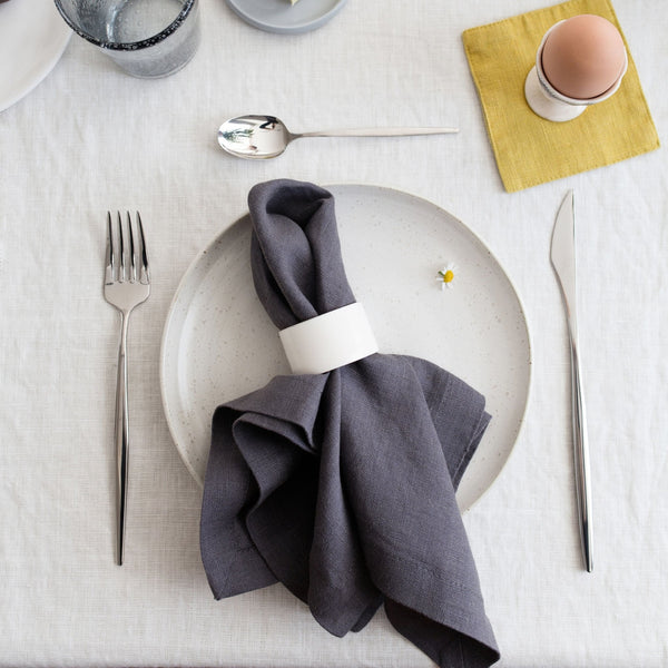 Linen Tales Dark Grey Linen Napkins Set Of 2