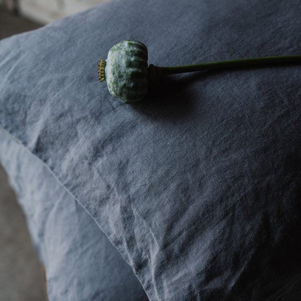 Linen Tales Dark Grey Linen Pillowcase