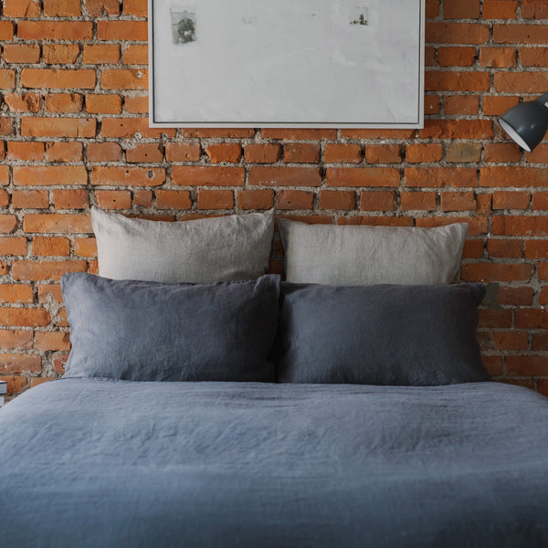 Linen Tales Dark Grey Linen Pillowcase