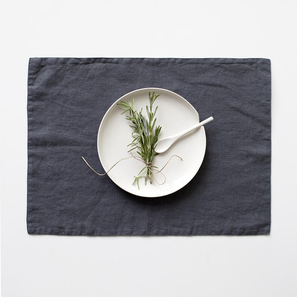 Linen Tales Dark Grey Linen Placemat
