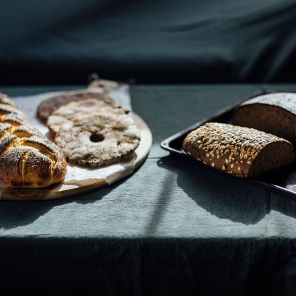 Linen Tales Dark Grey Linen Tablecloth