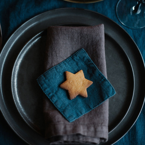 Linen Tales Deep Water Linen Coasters Set Of 4