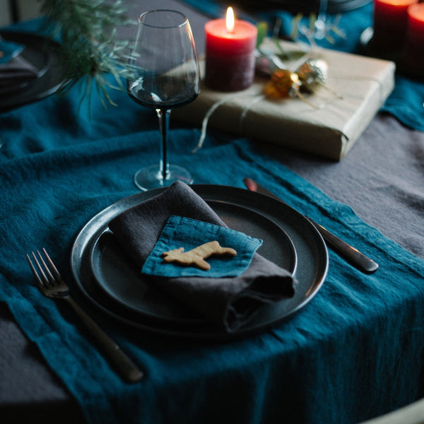 Linen Tales Deep Water Linen Coasters Set Of 4