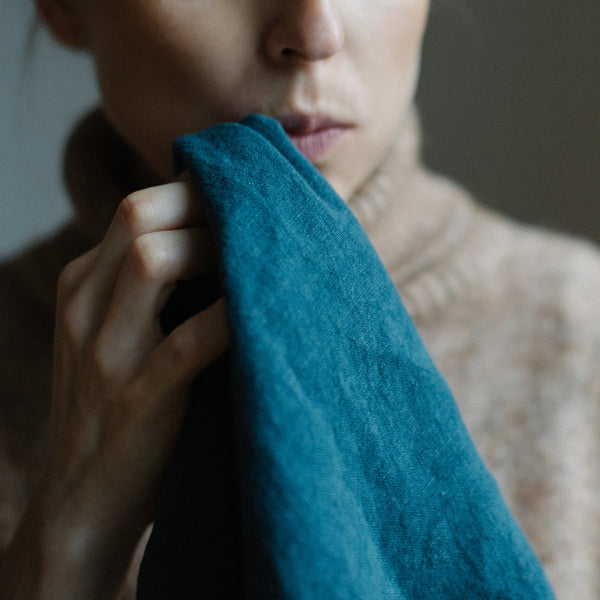 Linen Tales Deep Water Linen Napkins Set Of 2