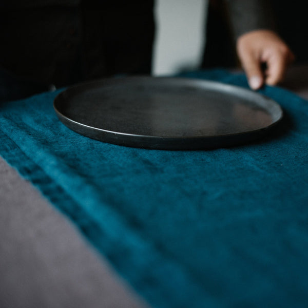 Linen Tales Deep Water Linen Table Runner