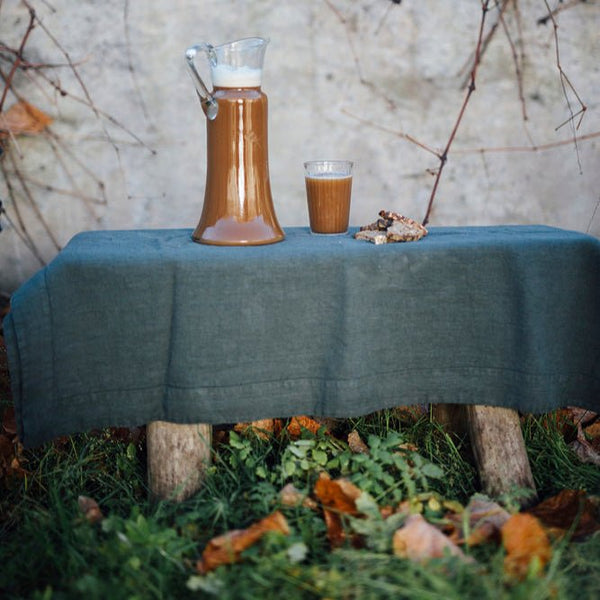 Linen Tales Deep Water Linen Tablecloth