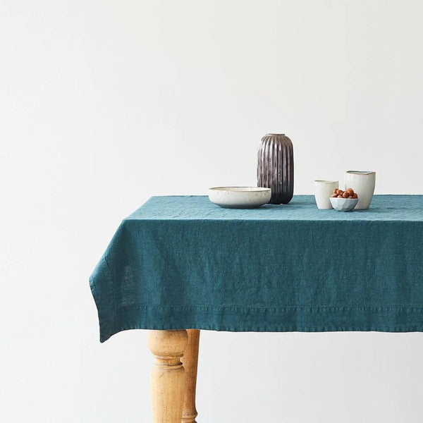 linen tales Deep Water Linen Tablecloth