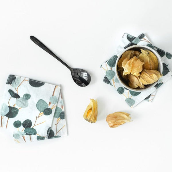 Linen Tales Eucalyptus Linen Coasters Set Of 4