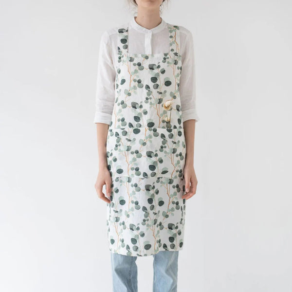 linen tales Eucalyptus Linen Crossback Apron