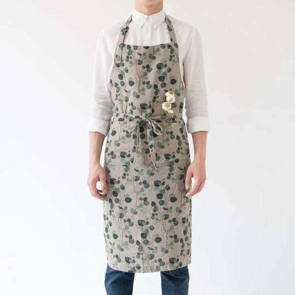 linen tales Eucalyptus on Natural Linen Chef Apron