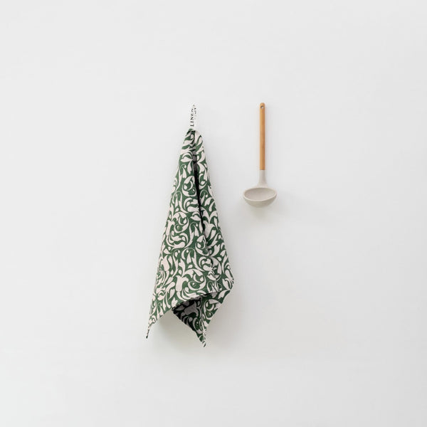 linen tales Evergreen Damask Linen Kitchen Towel
