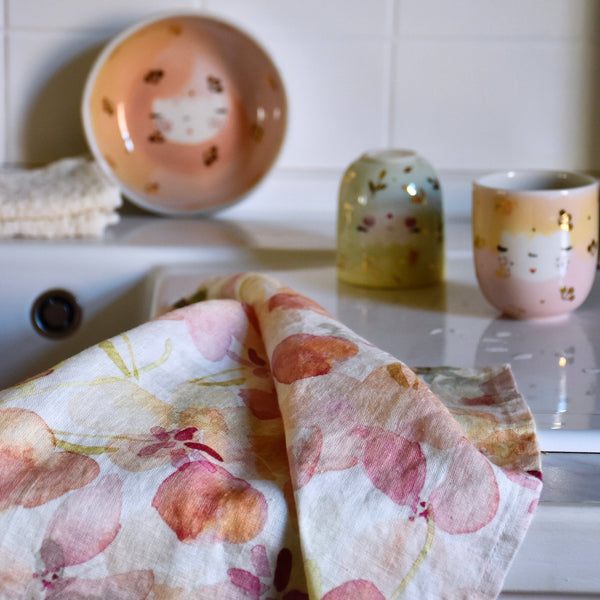 Linen Tales Floral Linen Kitchen Towel